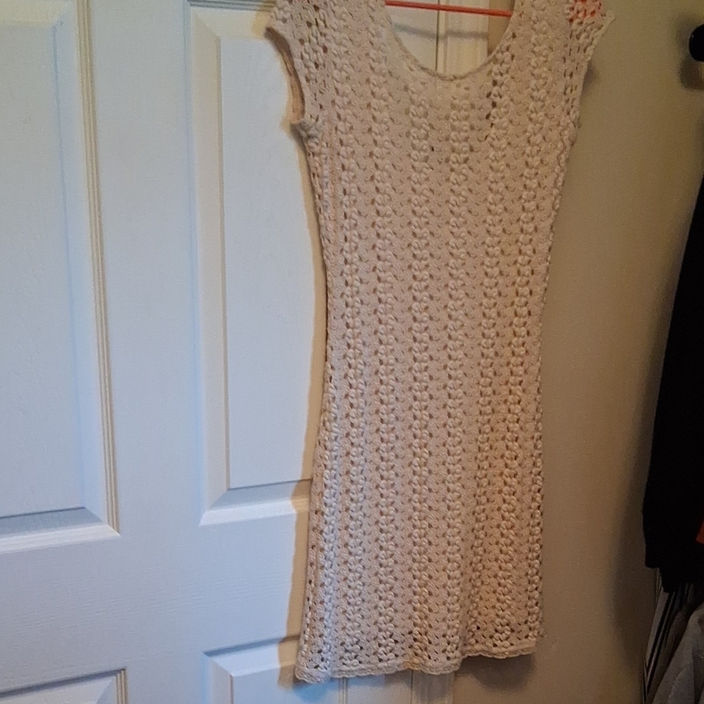 Vintage Cream Crochet Dress by Free People